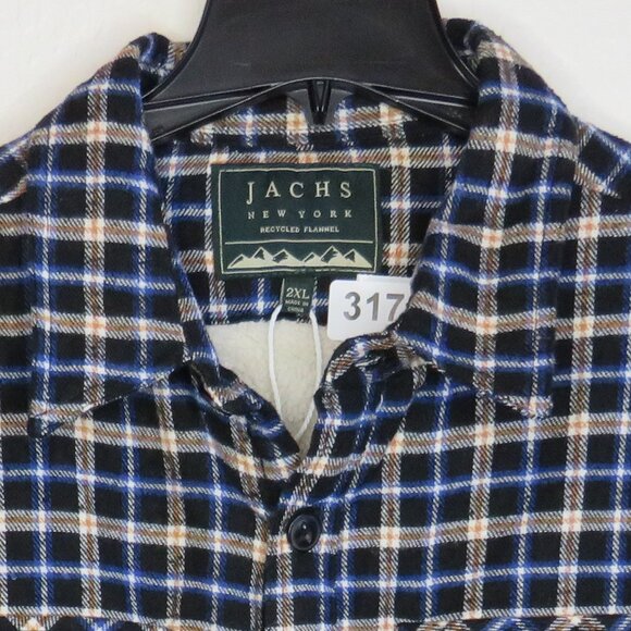 JACHS NY* Men's Long Sleeve‎ Button Down Sherpa Plaid Flannel Shacket~ Size 2XL - Picture 4 of 15